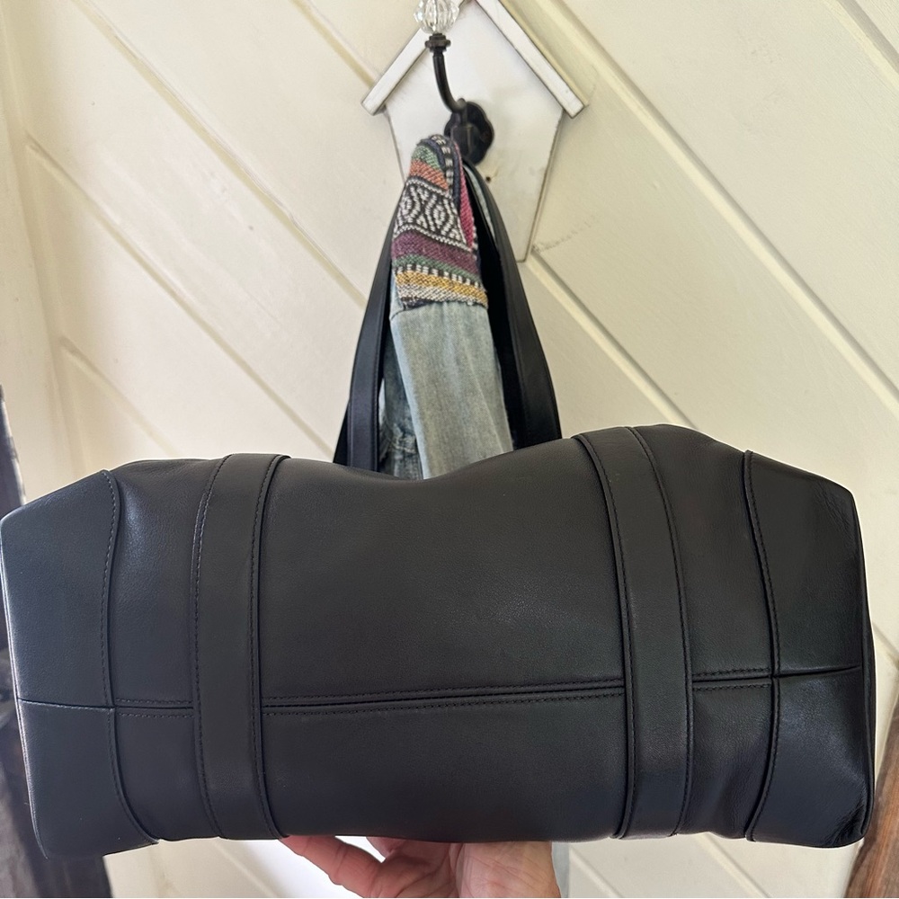 VINTAGE COACH BLACK LEATHER HAMPTON TOTE 5147 - Picture 6 of 11